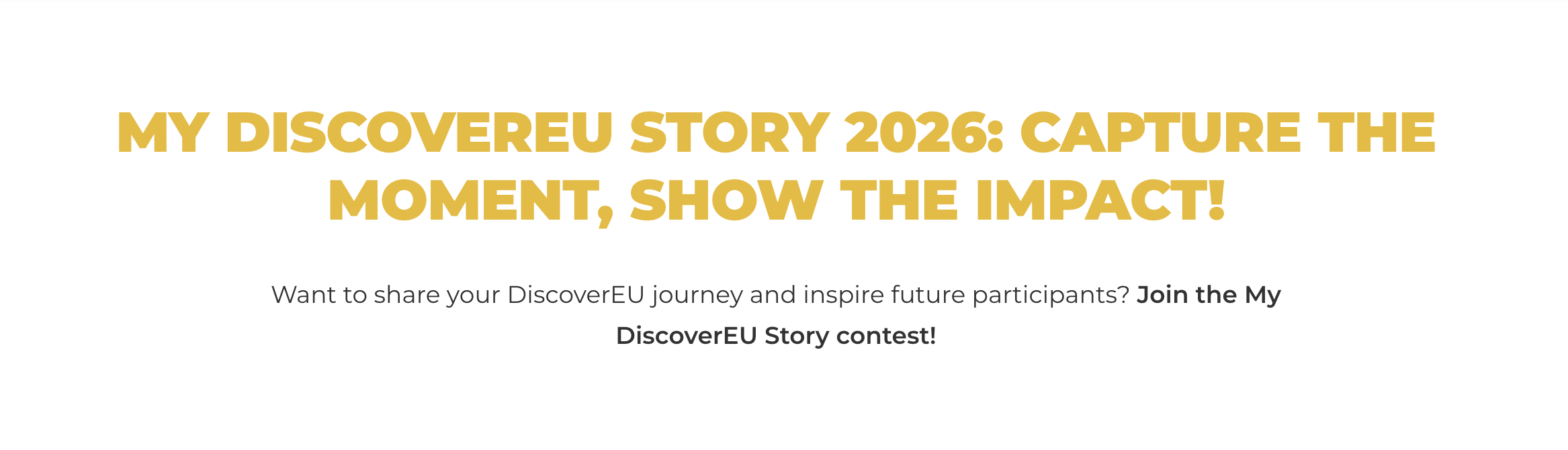 Nagradni natječaj “My DiscoverEU Story 2026”