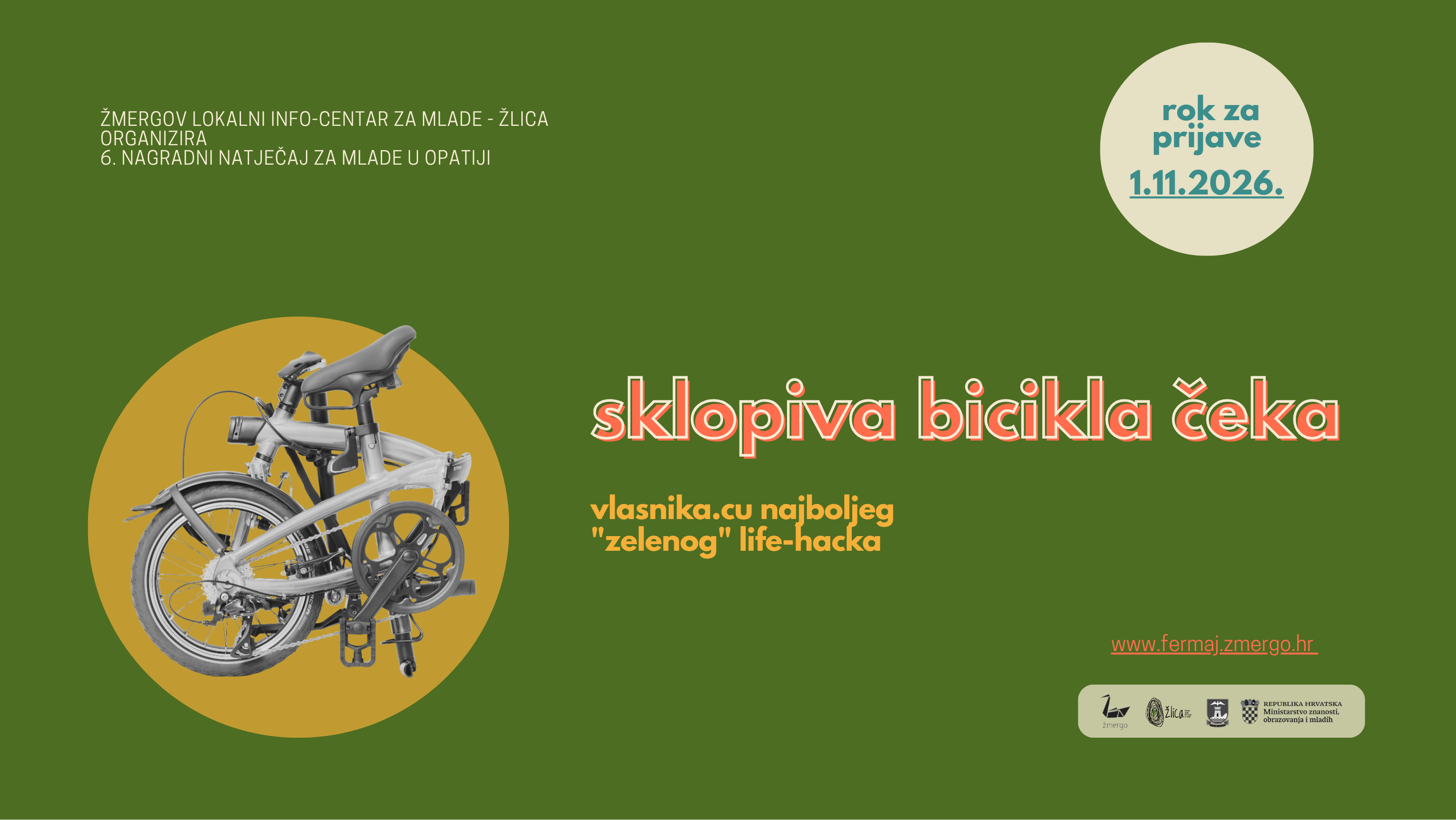 ŽLICA otvorila 6. nagradni natječaj za mlade “Zeleni life-hack” – osvoji sklopivu biciklu!